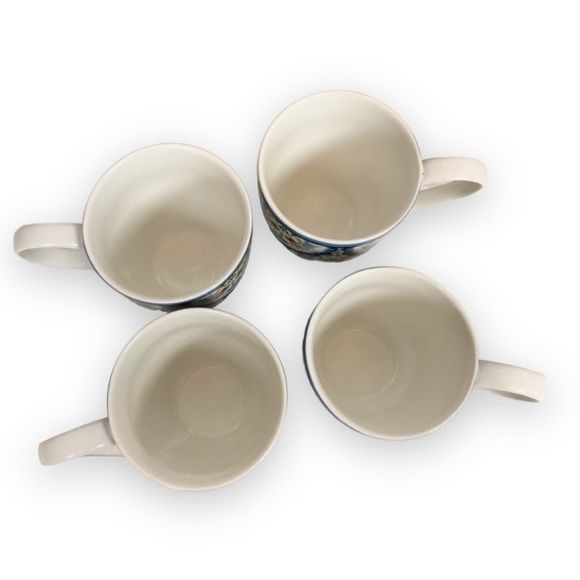 222 Fifth Tunisia Floral Mug Porcelain‎ Coffee Tea Cup Set of 4 - Picture 4 of 7